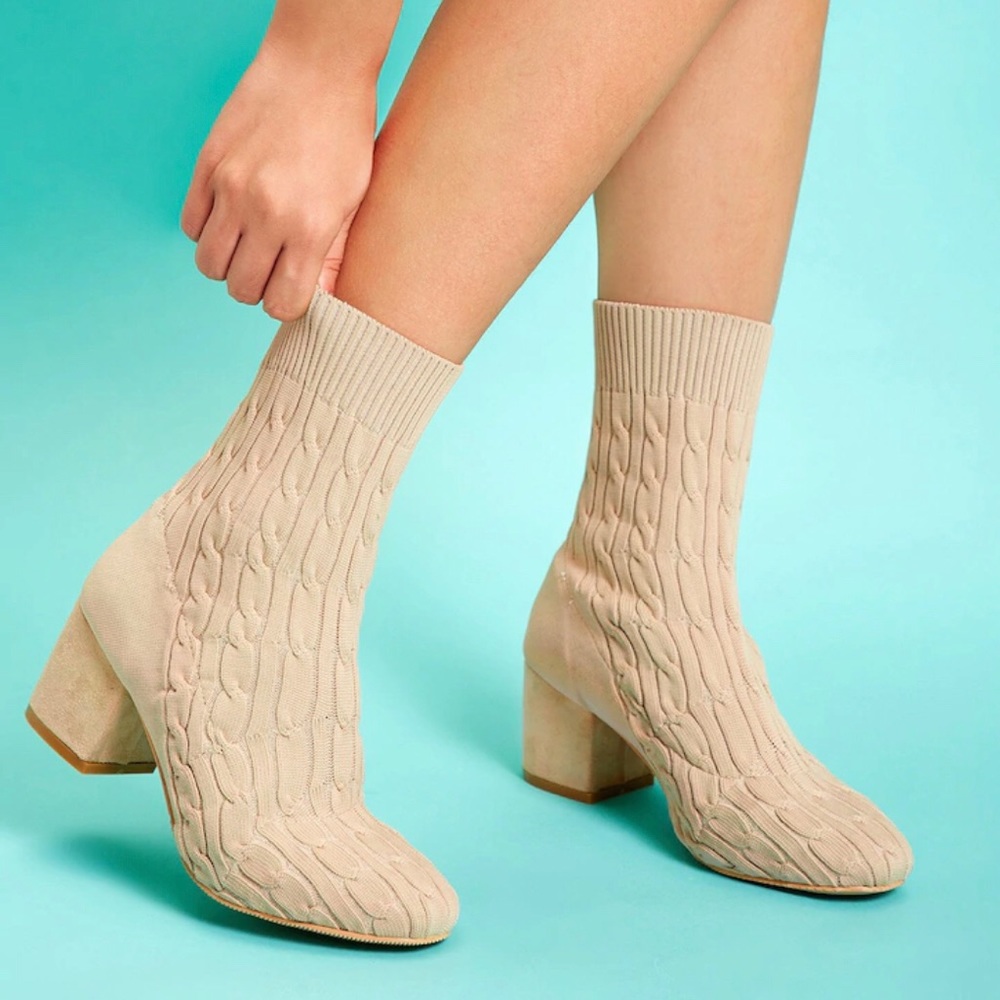Knit sock boots